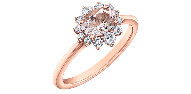 10K Rose Gold Gemstone ring CTW.