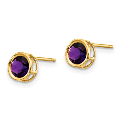 14K Yellow Gold Stud Gemstone Earrings CTW.