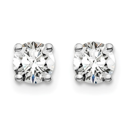 14K White Gold Stud Diamond Earrings 0.74CTW.