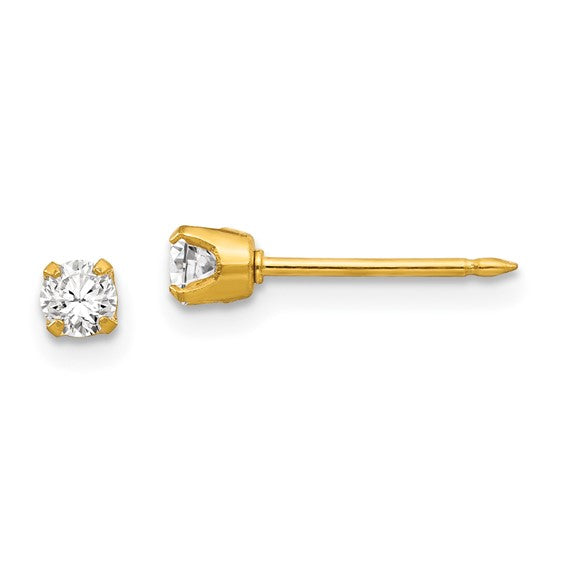 14K Yellow Gold Stud Diamond Earrings 0.20CTW.