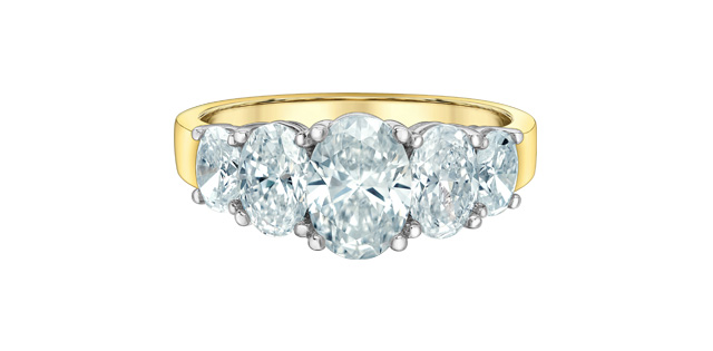 14K Two Tone 1.07 Oval Shape Diamond Anniversary Ring