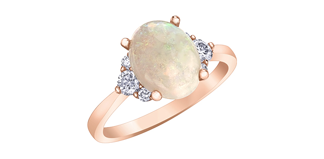 14K Rose Gold Gemstone ring CTW.