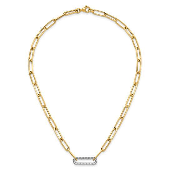 14K Yellow Gold Diamond Necklace CTW.