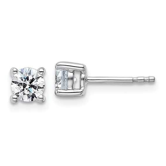 14K White Gold Stud Diamond Earrings 0.74CTW.