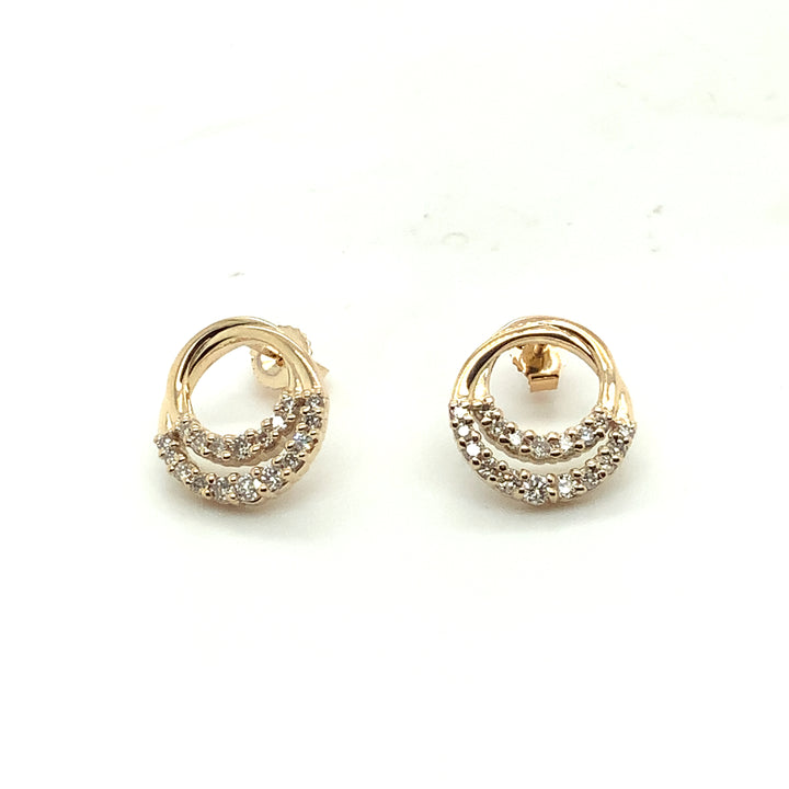 10K Yellow Gold Stud Diamond Earrings 0.27CTW.