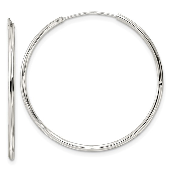 Sterling Silver Medium Hoop Silver Earrings