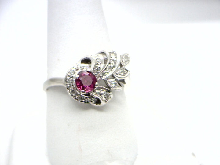 14K White Gold Gemstone ring CTW.