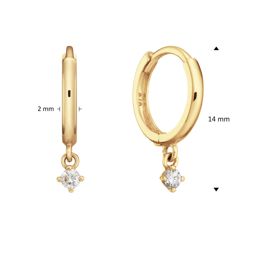 14K Yellow Gold Small Hoop Gold Earrings