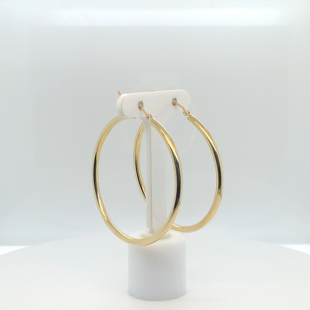 14K Yellow Gold Large Hoop Gold Earrings