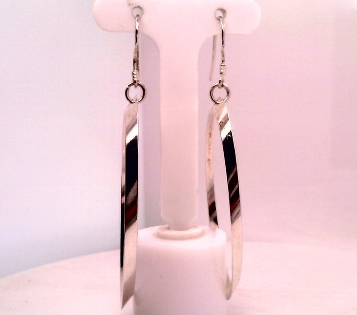 Sterling Silver White Gold Dangle Silver Earrings