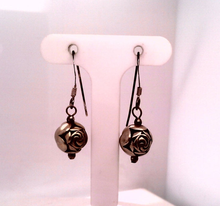 Sterling Silver White Gold Dangle Silver Earrings