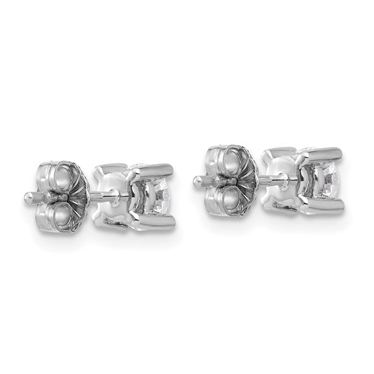 14K White Gold Stud Diamond Earrings 0.74CTW.