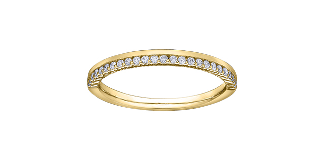 Women's 10K Yellow Gold 0.15 Round Single Cut Diamond Wedding Band