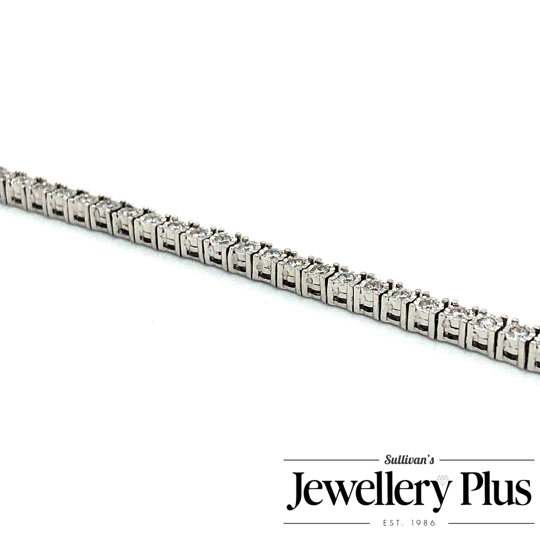 14K White Gold 1.00CT Diamond Tennis Bracelet