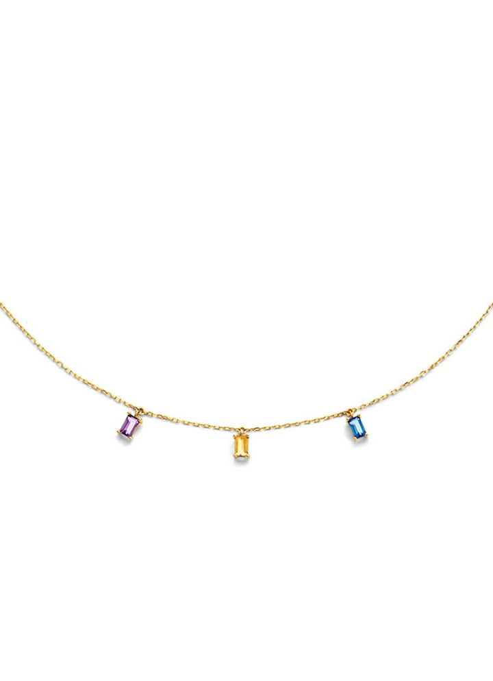 14K Yellow Gold Gemstone Pendant CTW.