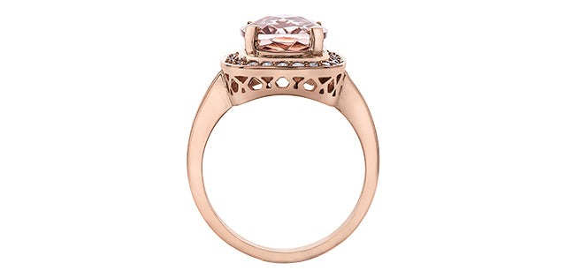 14K Rose Gold Gemstone ring CTW.