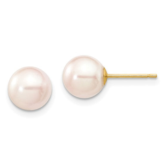 14K Yellow Gold Pearl Earrings MM.