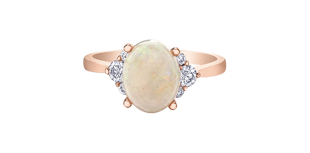 14K Rose Gold Gemstone ring CTW.