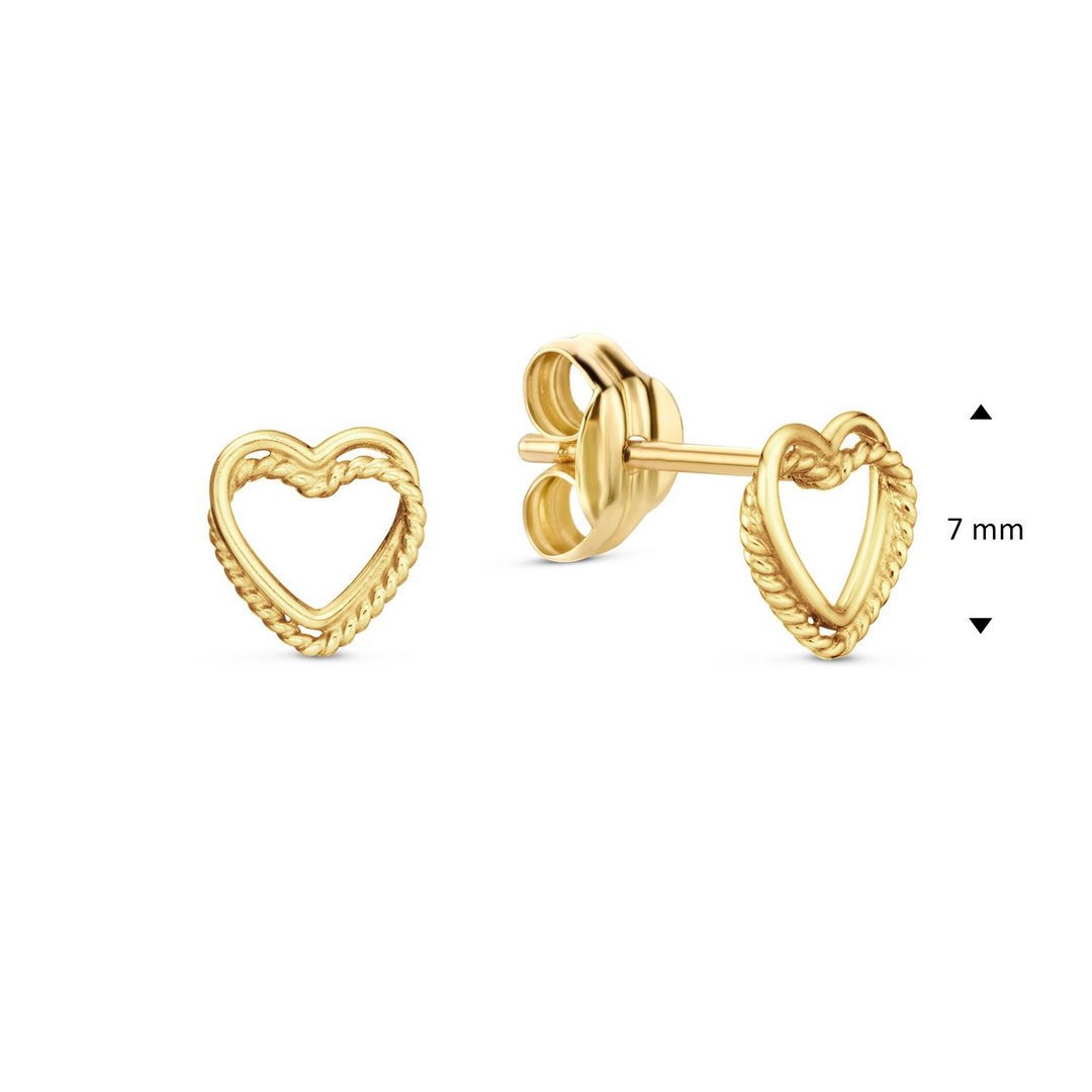 14K Yellow Gold Stud Gold Earrings