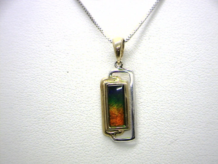 14K Two Tone Gemstone Pendant CTW.