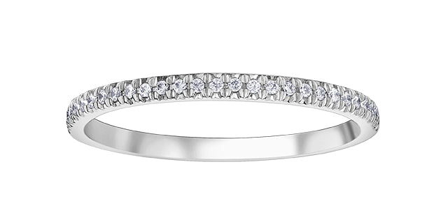 Women's 14K White Gold 0.10 Round Brilliant Cut Half Anniversary Diamond Wedding Band