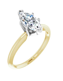 14K Yellow Gold 1.13 Marquise Cut Solitaire Diamond Engagement Ring