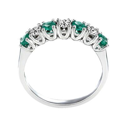 14K White Gold 7 Stone Gemstone ring 0.40CTW.