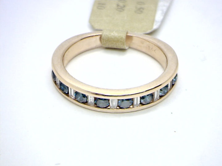 14K Yellow Gold 0.50 Baguette Cut Channel Set Diamond Anniversary Ring