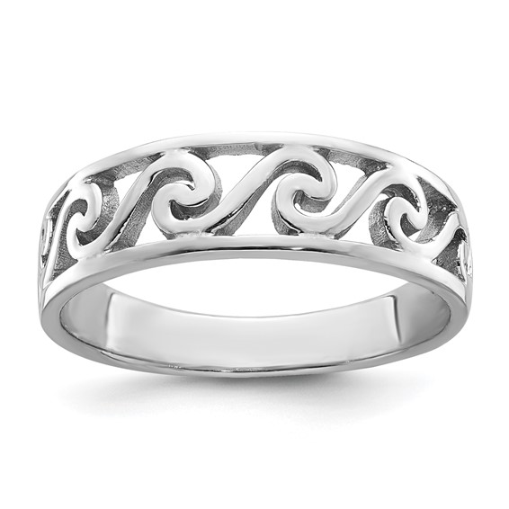 Women's Sterling Silver Wave Size 7 , Fashion Ring