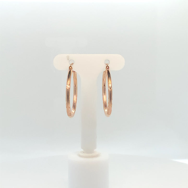 14K Rose Gold Medium Hoop Gold Earrings