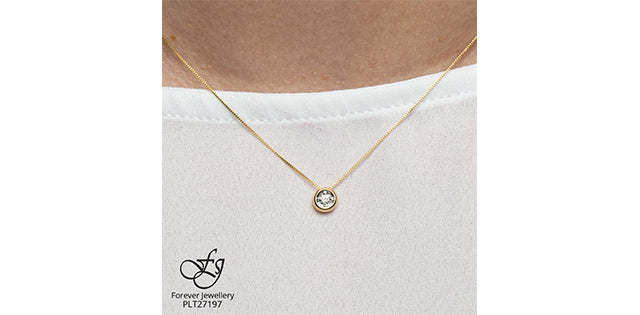 10K Yellow Gold Diamond Pendant CTW.