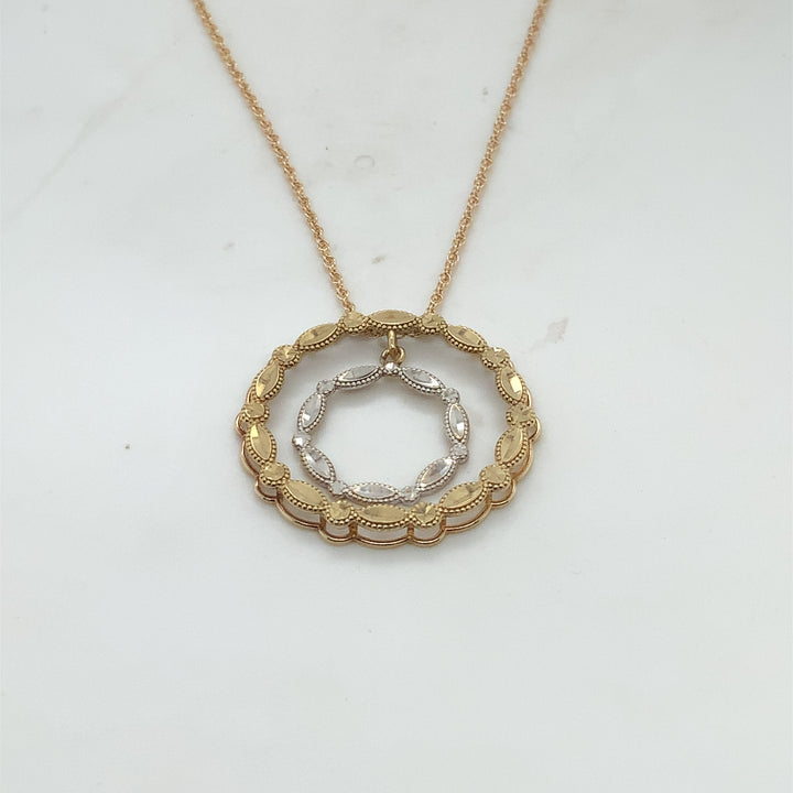 10K Two Tone , Weight 2.4 Grams, Gold Pendant