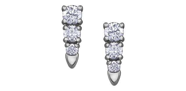 14K White Gold Drop Diamond Earrings 0.30CTW.