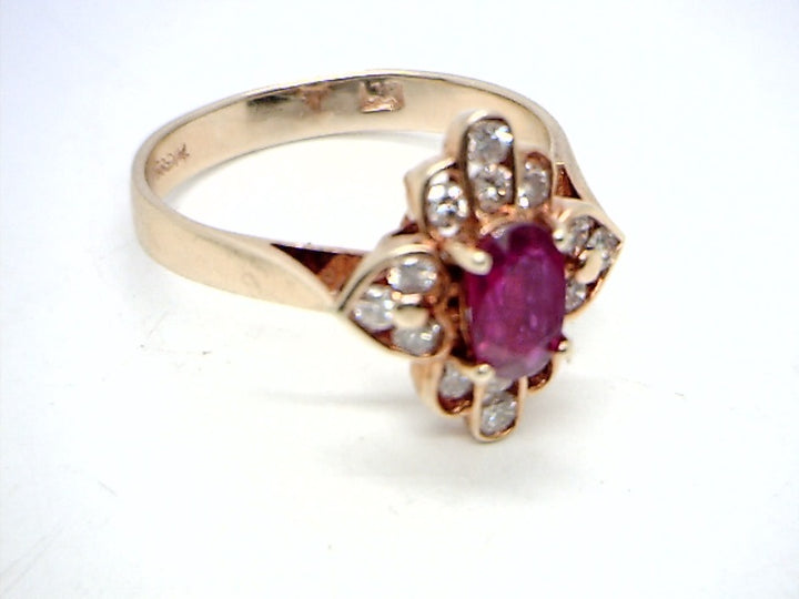 14K Yellow Gold Cluster Gemstone ring CTW.