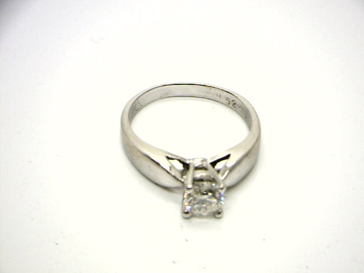 14K White Gold 0.70 Round Brilliant Cut Split Shank Diamond Engagement Ring