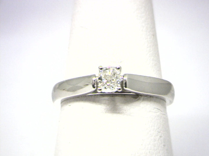 14K White Gold 0.25 Cushion Cut Solitaire Diamond Engagement Ring