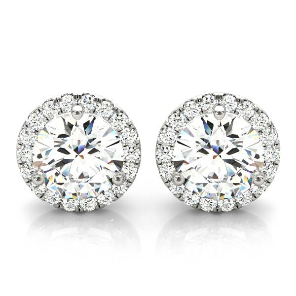 14K White Gold Stud Diamond Earrings 0.16CTW.