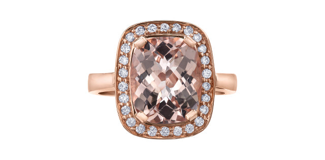 14K Rose Gold Gemstone ring CTW.