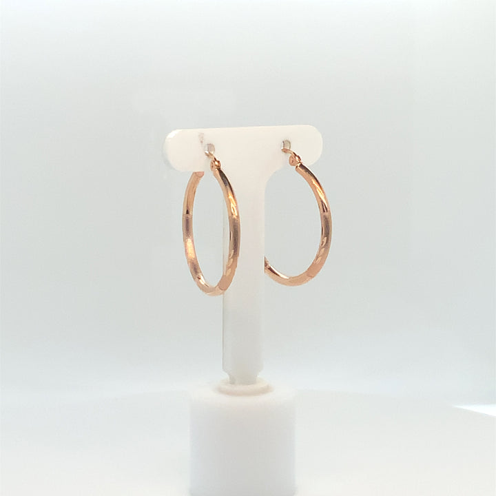 14K Rose Gold Medium Hoop Gold Earrings