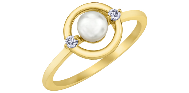 10K Yellow Gold Pearl Ring 5 MM.