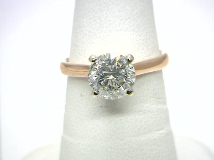 14K Rose Gold 1.75 Round Brilliant Cut Split Shank Diamond Engagement Ring