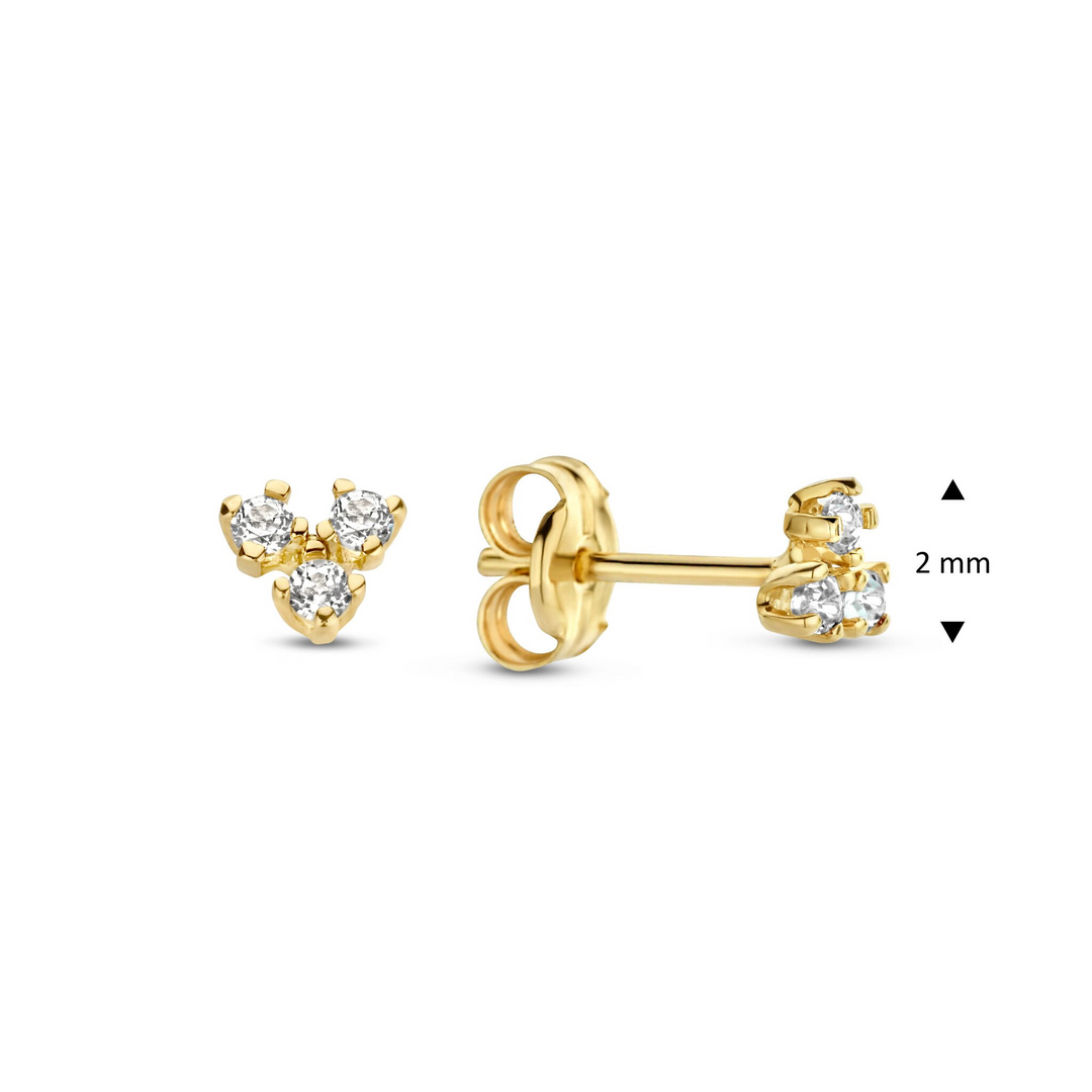 14K Yellow Gold Stud Gemstone Earrings CTW.