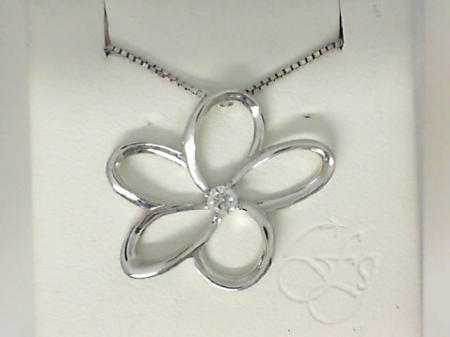 Sterling Silver Diamond Pendant CTW.