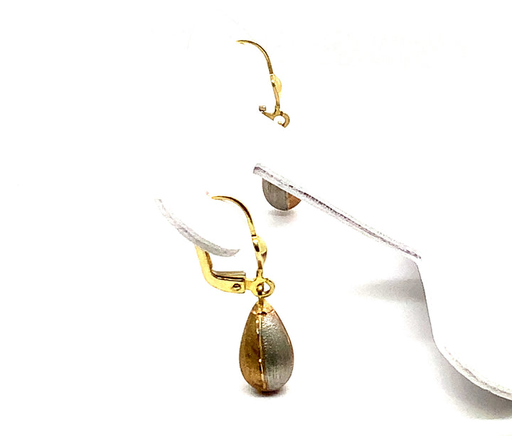 10K Tri Tone Dangle Gold Earrings