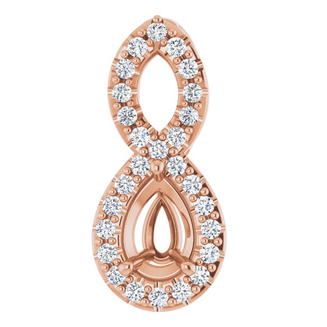 14K Rose Gold Gemstone Pendant CTW.