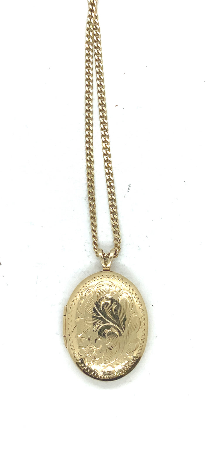 10K Yellow Gold Oval Locket, Weight 14.9 Grams, Gold Pendant