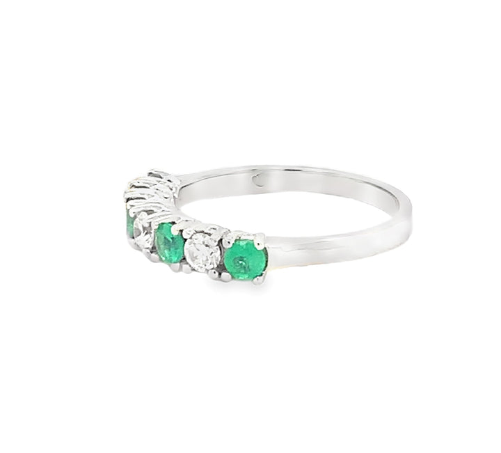 14K White Gold 7 Stone Gemstone ring 0.40CTW.