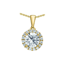 14K Yellow Gold Halo Diamond Pendant 1.00CTW.