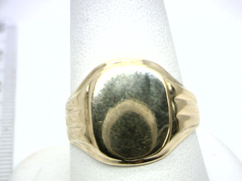 Men's 10K Yellow Gold Signet Size 9 Fashion Ring