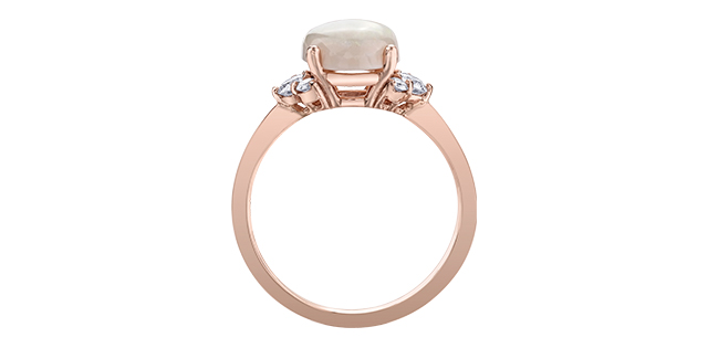 14K Rose Gold Gemstone ring CTW.